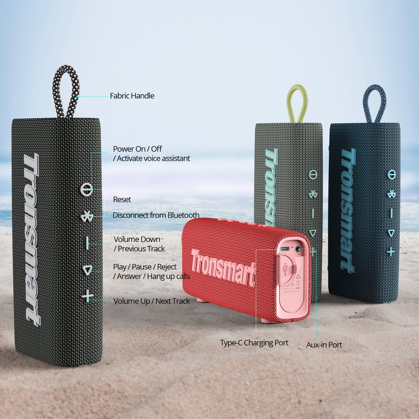 Tronsmart Trip Bluetooth 5.3 Speaker Dual-Driver Portable Speaker with IPX7 Waterproof, True Wireless Stereo for Outdoor speaker