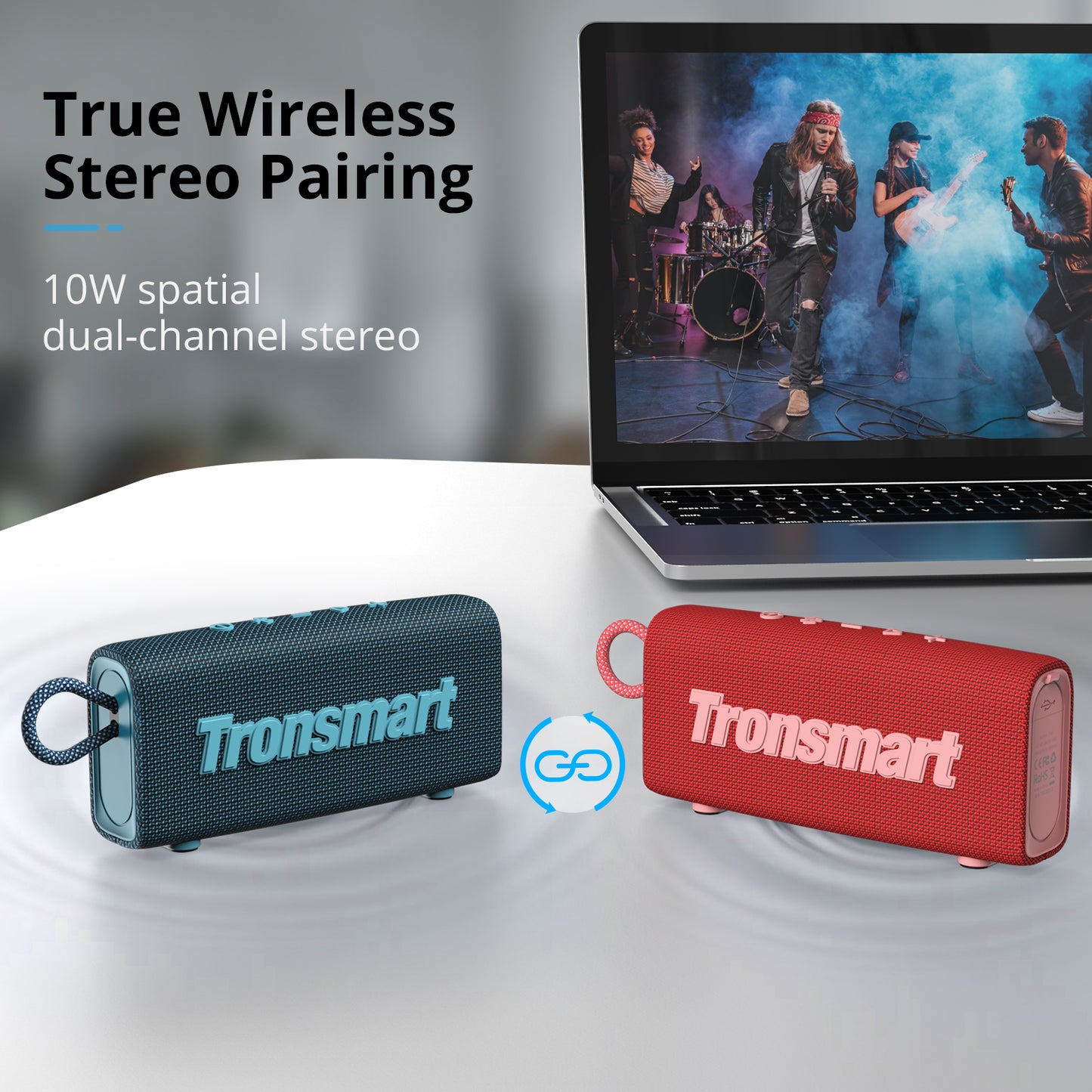 Tronsmart Trip Bluetooth 5.3 Speaker Dual-Driver Portable Speaker with IPX7 Waterproof, True Wireless Stereo for Outdoor speaker