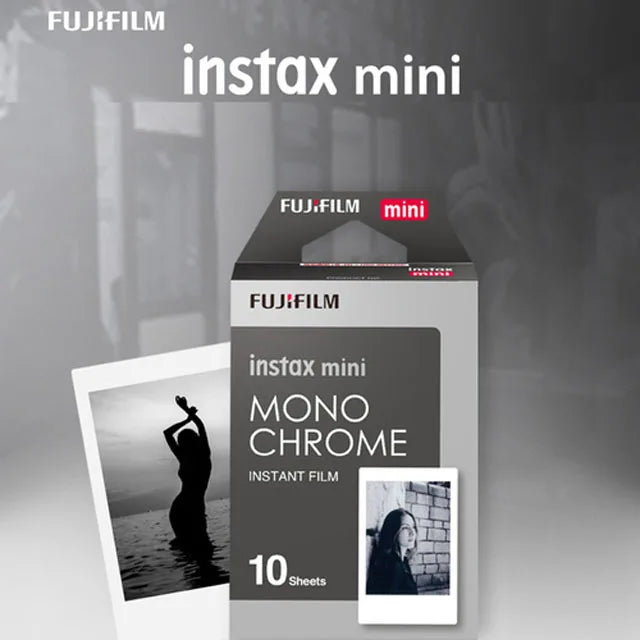 New Fujifilm Instax Mini 40 Instant Camera Black And Fuji Film Photo Paper / Fuji Ffilm Black And White Time Film Photo Paper