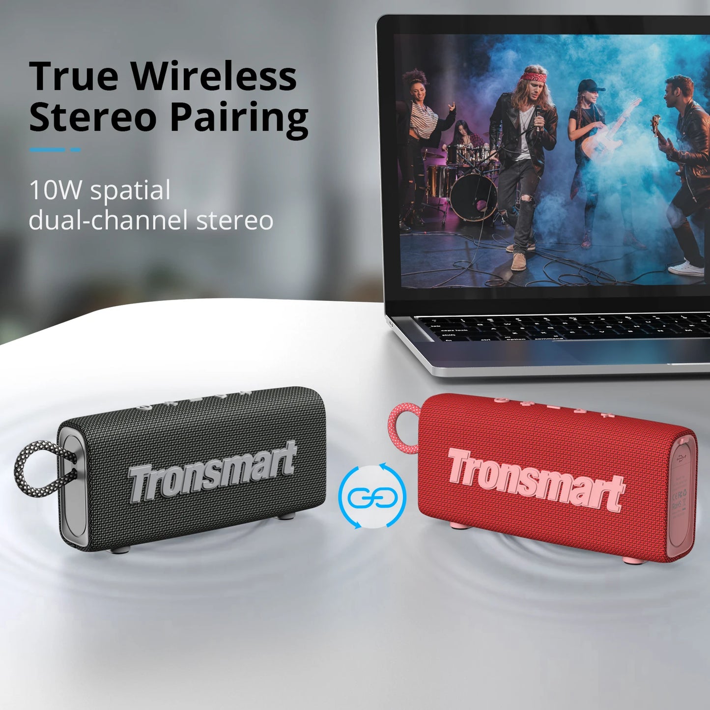 Tronsmart Trip Bluetooth 5.3 Speaker Dual-Driver Portable Speaker with IPX7 Waterproof, True Wireless Stereo for Outdoor speaker